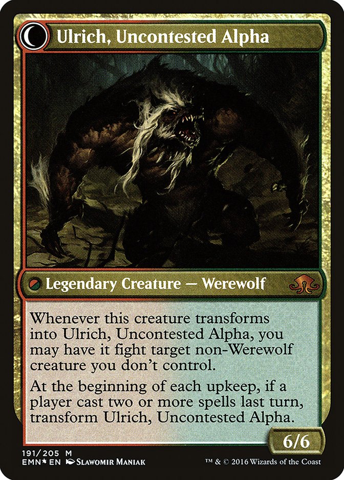 Ulrich of the Krallenhorde // Ulrich, Uncontested Alpha [Eldritch Moon Prerelease Promos] | Kessel Run Games Inc. 