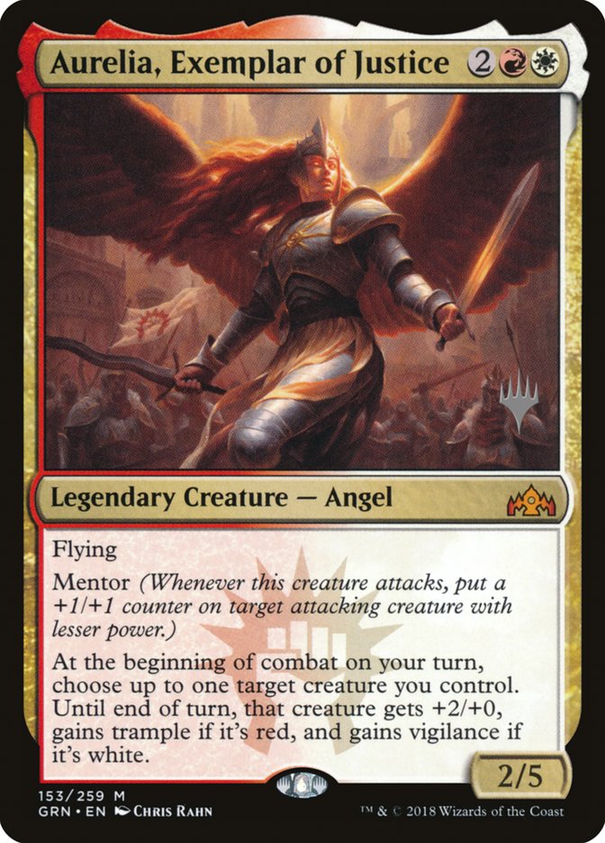 Aurelia, Exemplar of Justice (Promo Pack) [Guilds of Ravnica Promos] | Kessel Run Games Inc. 