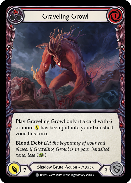 Graveling Growl (Red) [LEV013] (Monarch Levia Blitz Deck) | Kessel Run Games Inc. 