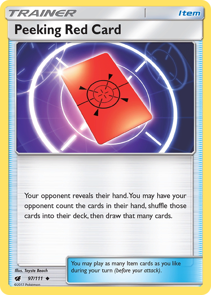 Peeking Red Card (97/111) [Sun & Moon: Crimson Invasion] | Kessel Run Games Inc. 