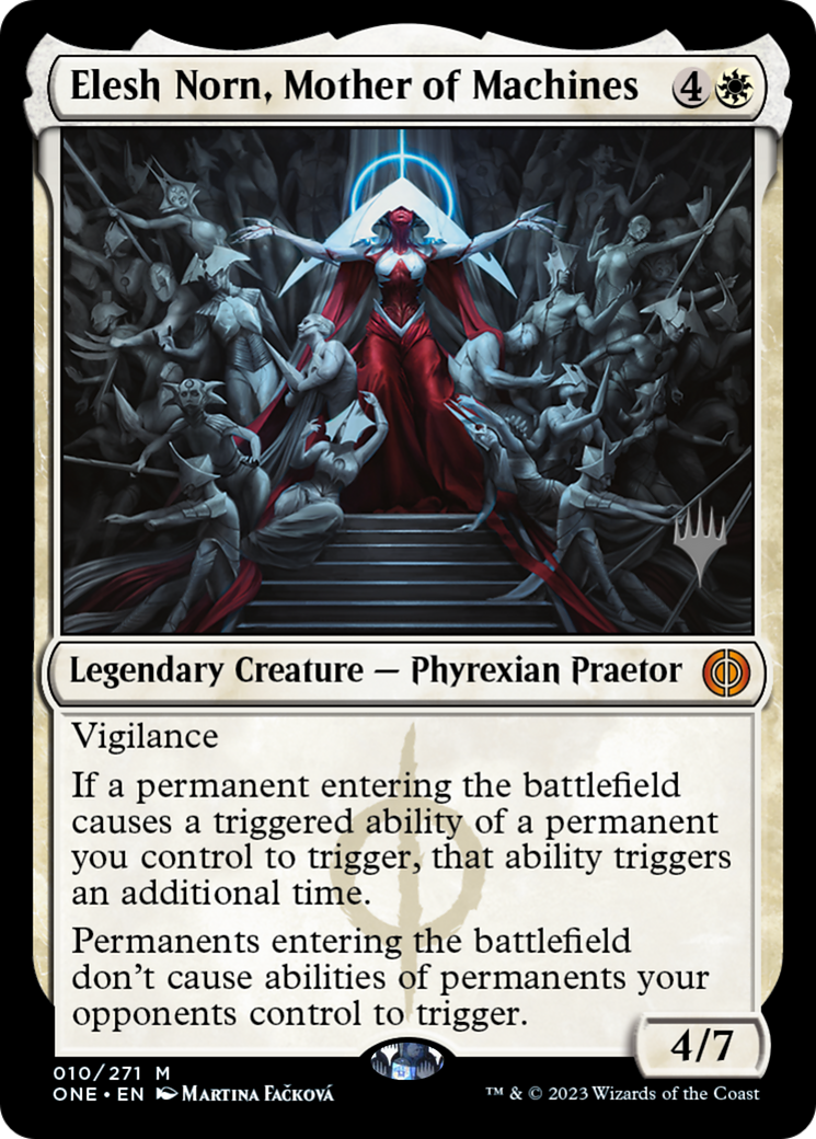 Elesh Norn, Mother of Machines (Promo Pack) [Phyrexia: All Will Be One Promos] | Kessel Run Games Inc. 