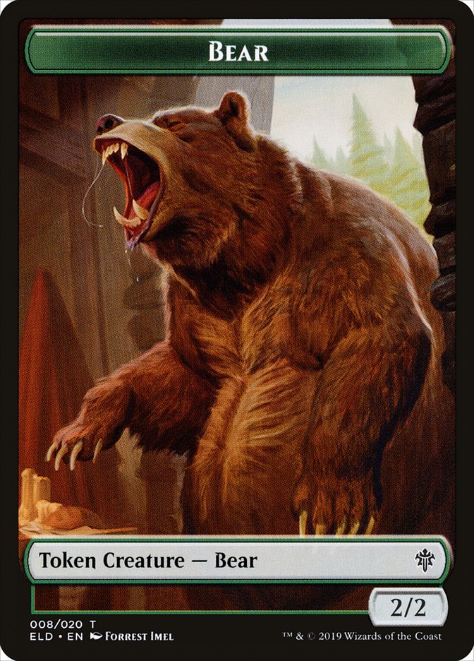 Bear Token [Throne of Eldraine Tokens] | Kessel Run Games Inc. 