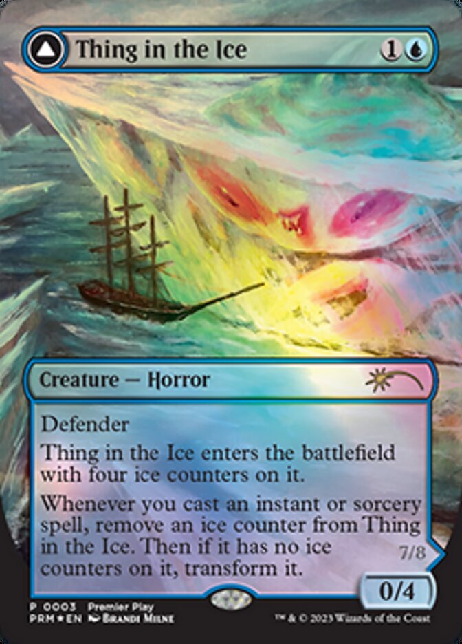 Thing in the Ice // Awoken Horror (Borderless Alternate Art) [Regional Championship Qualifiers 2023] | Kessel Run Games Inc. 