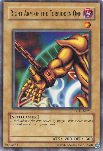 Right Arm of the Forbidden One [DLG1-EN020] Common | Kessel Run Games Inc. 