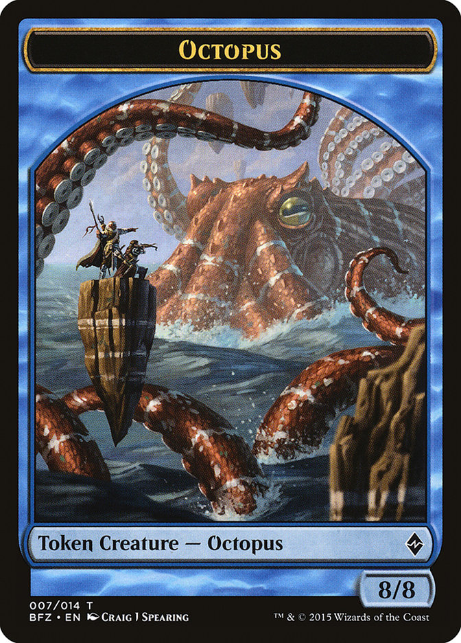Octopus Token [Battle for Zendikar Tokens] | Kessel Run Games Inc. 