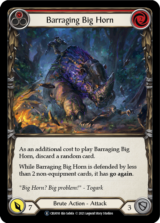 Barraging Big Horn (Red) [U-CRU010] (Crucible of War Unlimited)  Unlimited Normal | Kessel Run Games Inc. 