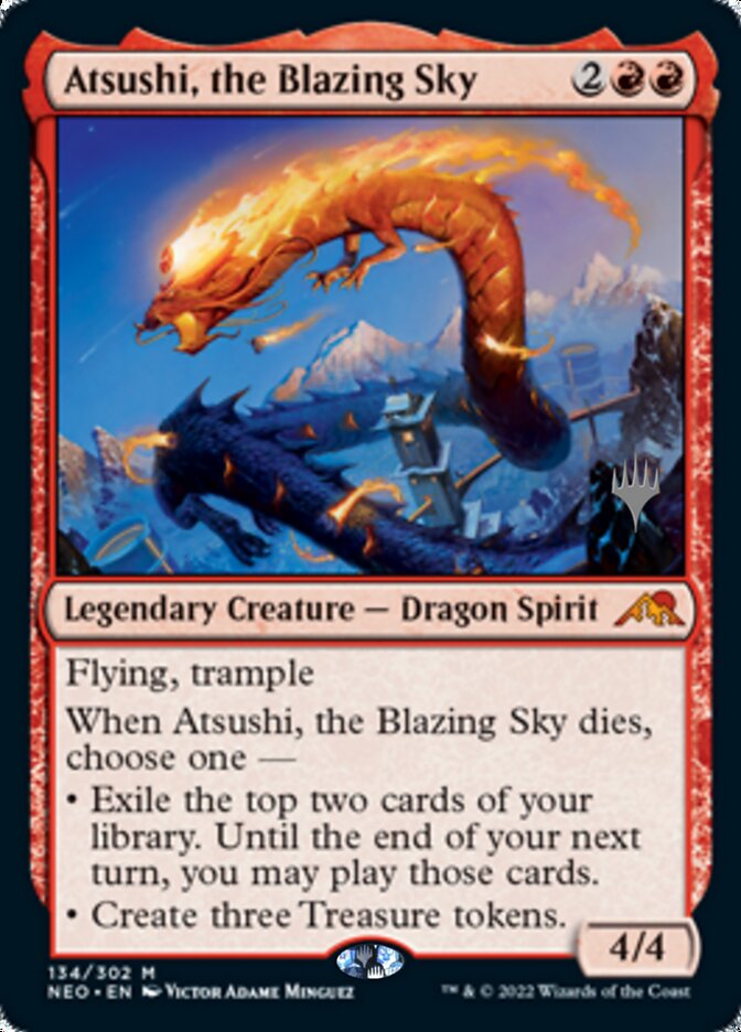 Atsushi, the Blazing Sky (Promo Pack) [Kamigawa: Neon Dynasty Promos] | Kessel Run Games Inc. 