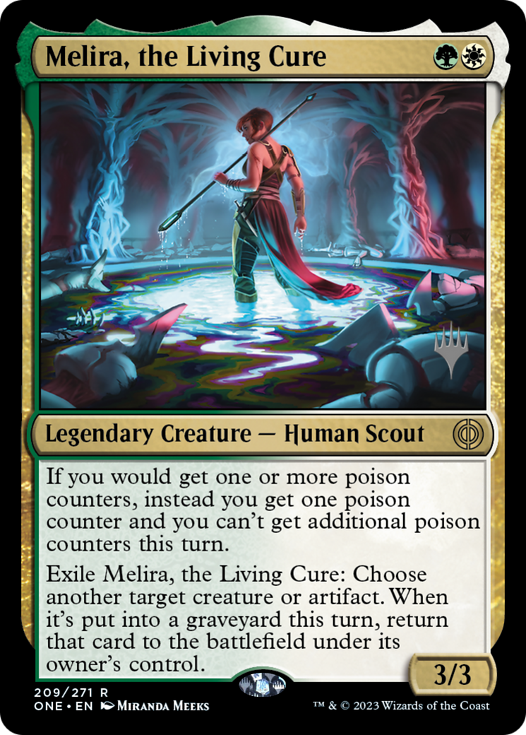 Melira, the Living Cure (Promo Pack) [Phyrexia: All Will Be One Promos] | Kessel Run Games Inc. 