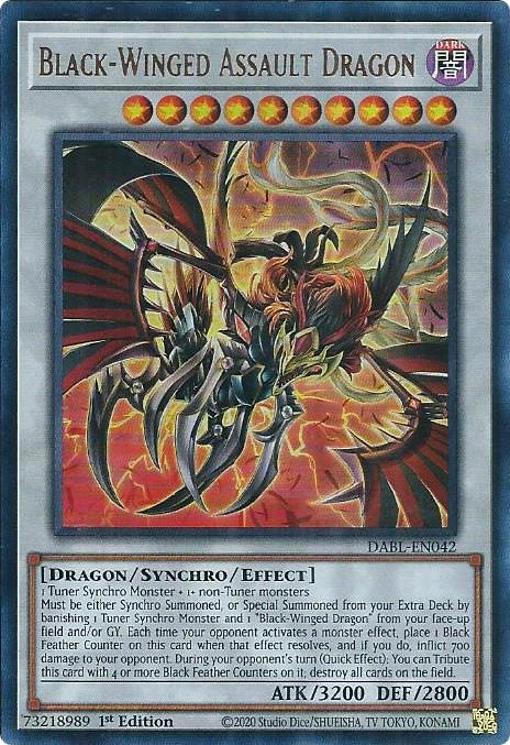 Black-Winged Assault Dragon [DABL-EN042] Ultra Rare | Kessel Run Games Inc. 