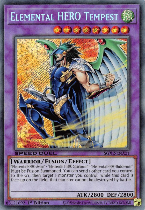 Elemental HERO Tempest [SGX2-ENA21] Secret Rare | Kessel Run Games Inc. 