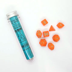 Chessex Lab Dice Heavy 7pc Polyhedral Dice Set Orange/Turquoise | Kessel Run Games Inc. 