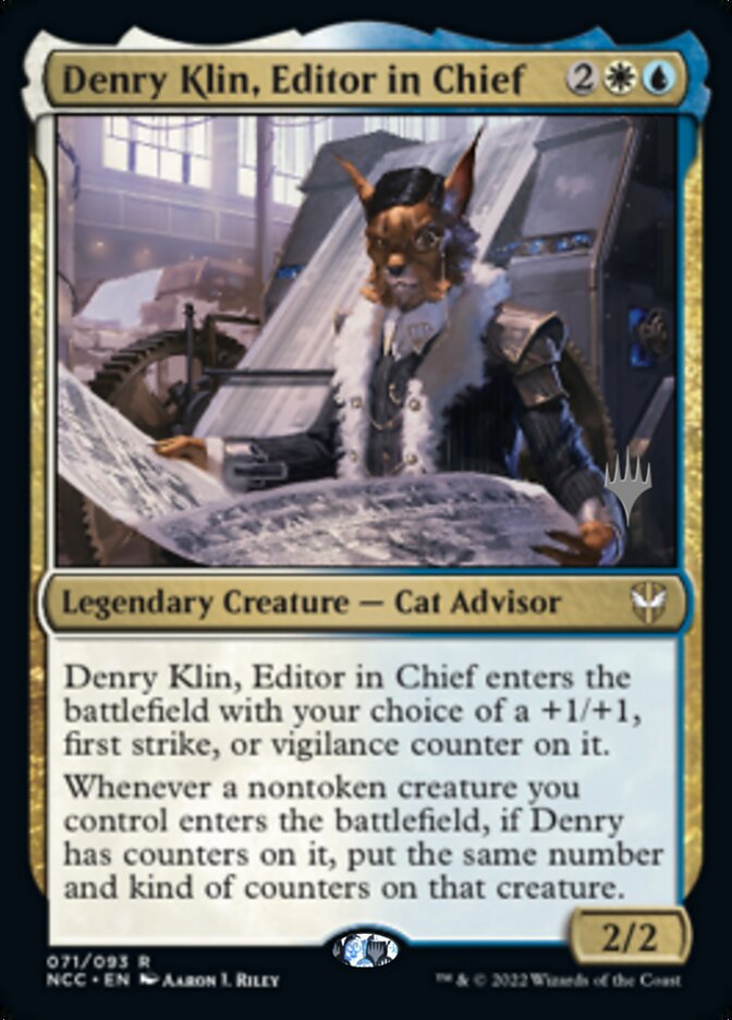 Denry Klin, Editor in Chief (Promo Pack) [Streets of New Capenna Commander Promos] | Kessel Run Games Inc. 