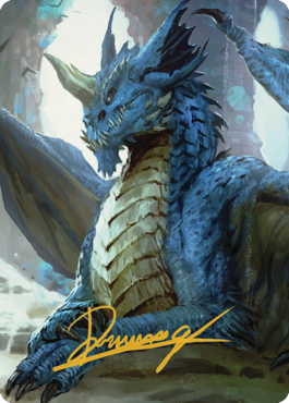 Young Blue Dragon Art Card (Gold-Stamped Signature) [Commander Legends: Battle for Baldur's Gate Art Series] | Kessel Run Games Inc. 