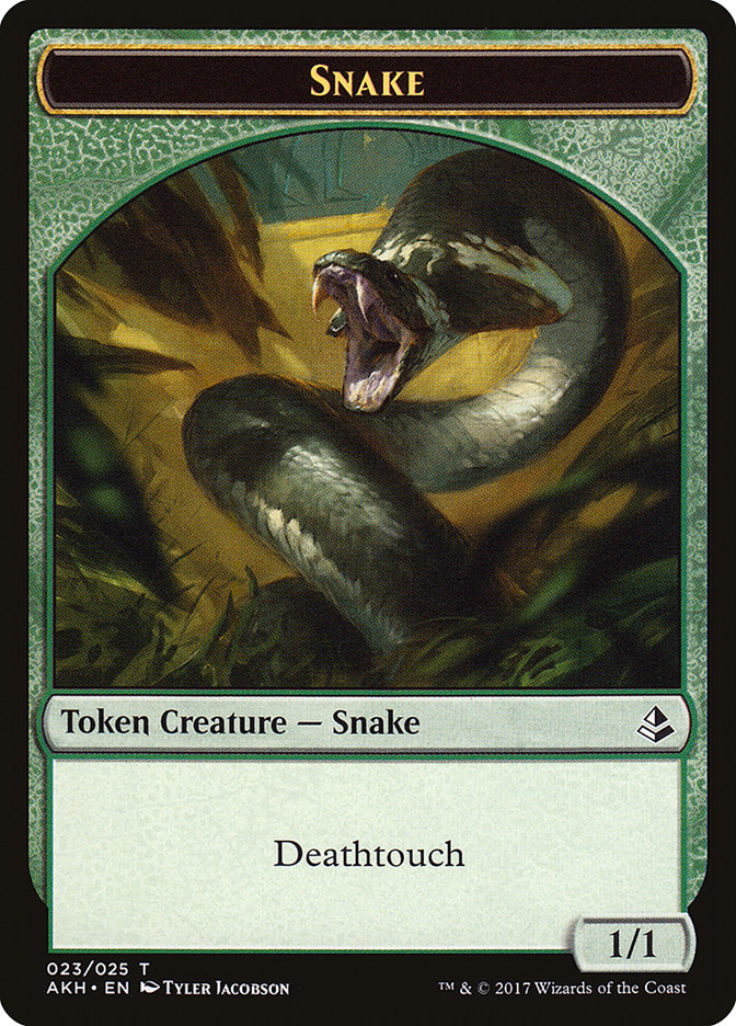 Trueheart Duelist // Snake Double-Sided Token [Amonkhet Tokens] | Kessel Run Games Inc. 