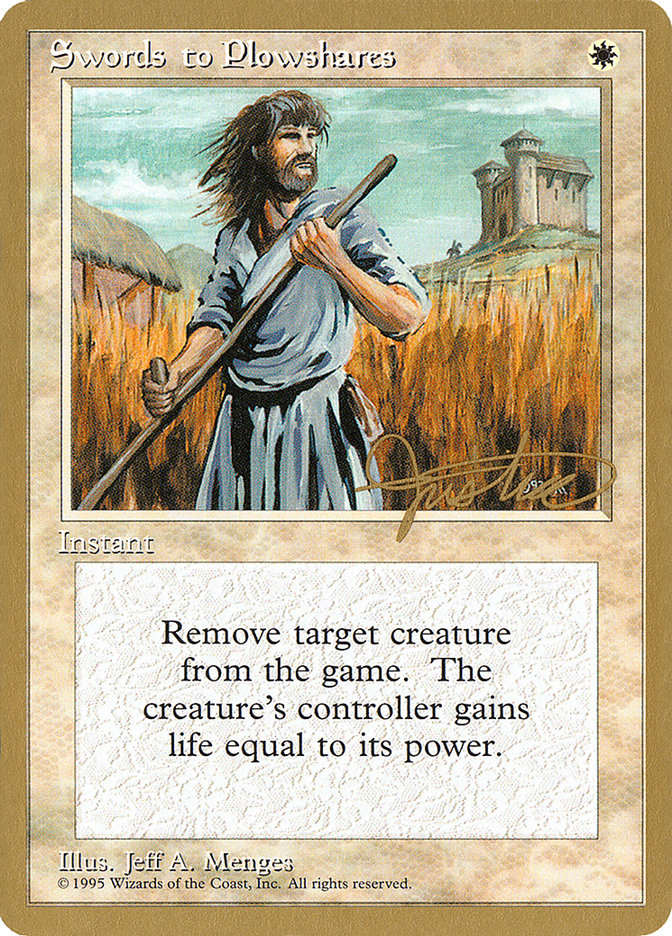 Swords to Plowshares (Mark Justice) [Pro Tour Collector Set] | Kessel Run Games Inc. 