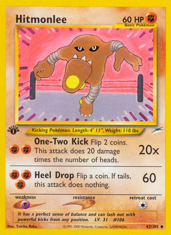 Hitmonlee (42/105) [Neo Destiny 1st Edition] | Kessel Run Games Inc. 