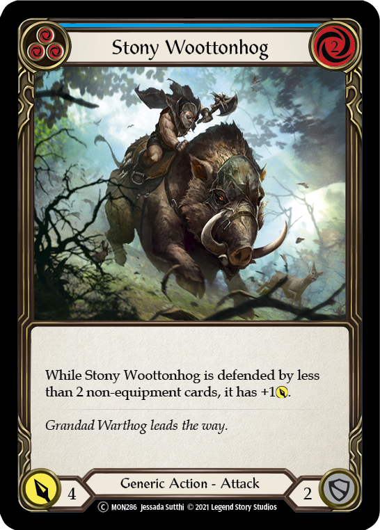 Stony Woottonhog (Blue) [U-MON286-RF] (Monarch Unlimited)  Unlimited Rainbow Foil | Kessel Run Games Inc. 