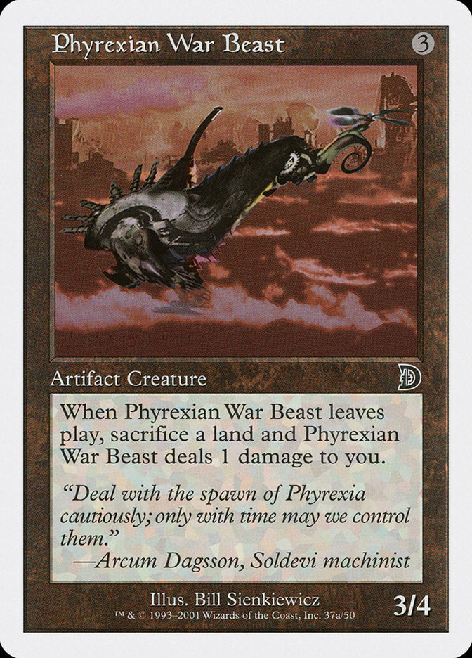 Phyrexian War Beast (Signature on Left) [Deckmasters] | Kessel Run Games Inc. 