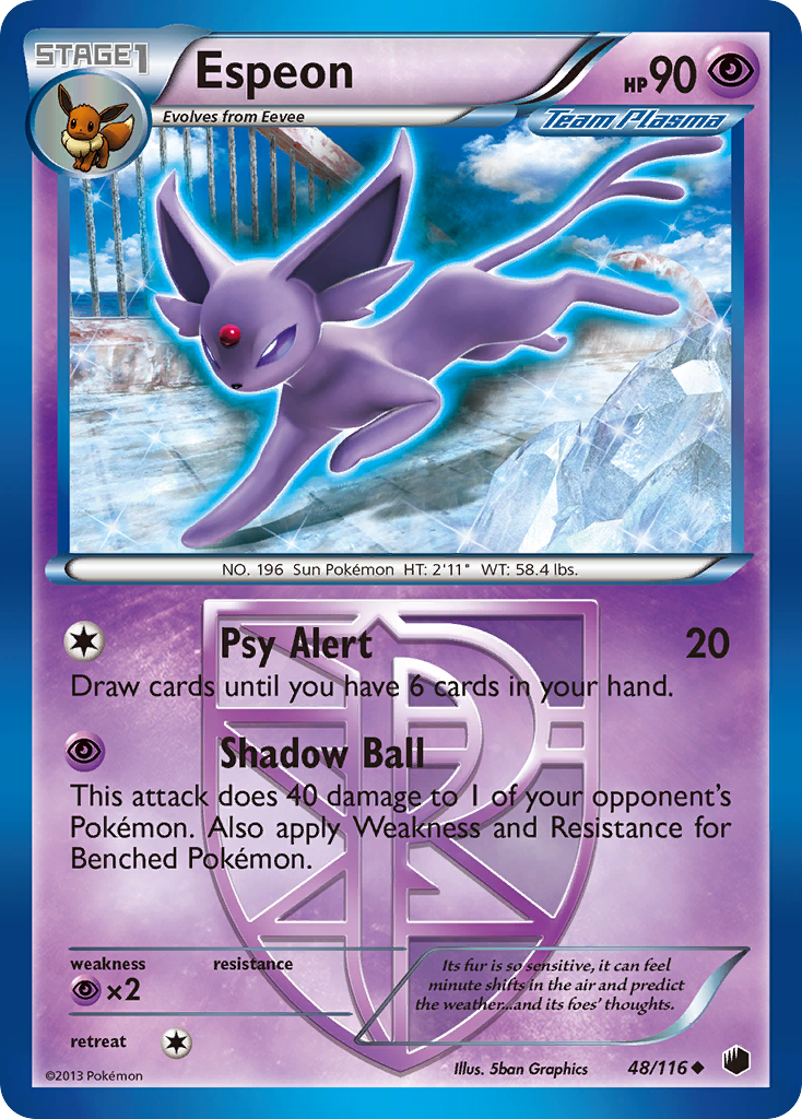 Espeon (48/116) [Black & White: Plasma Freeze] | Kessel Run Games Inc. 