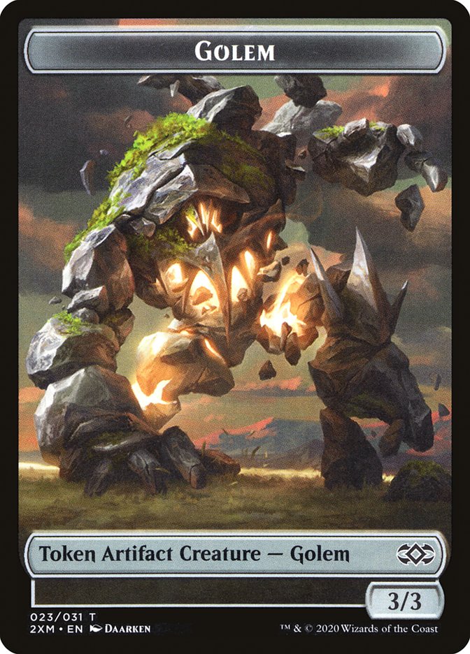 Clue // Golem Double-Sided Token [Double Masters Tokens] | Kessel Run Games Inc. 