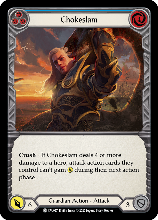 Chokeslam (Blue) [CRU037] (Crucible of War)  1st Edition Rainbow Foil | Kessel Run Games Inc. 