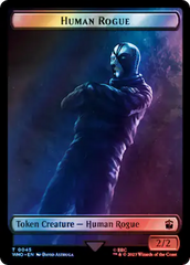 Human Rogue // Dinosaur Double-Sided Token (Surge Foil) [Doctor Who Tokens] | Kessel Run Games Inc. 