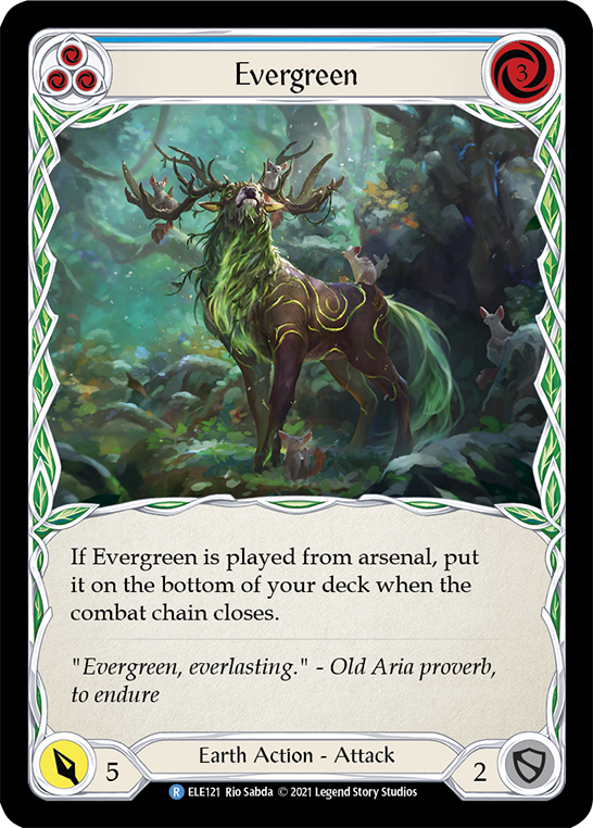 Evergreen (Blue) [ELE121] (Tales of Aria)  1st Edition Rainbow Foil | Kessel Run Games Inc. 