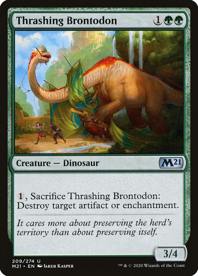 Thrashing Brontodon [Core Set 2021] | Kessel Run Games Inc. 