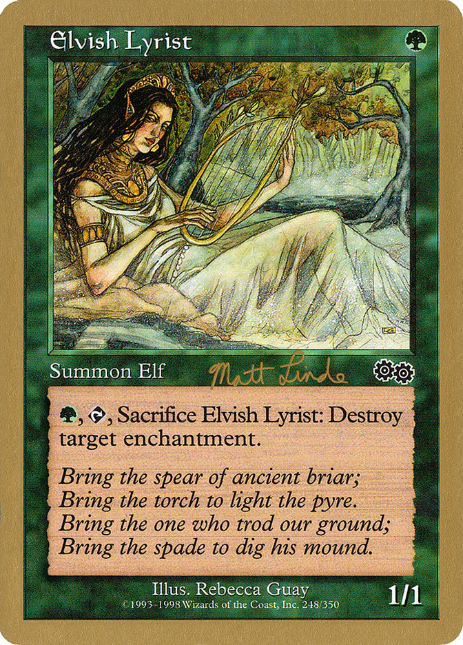 Elvish Lyrist (Matt Linde) [World Championship Decks 1999] | Kessel Run Games Inc. 