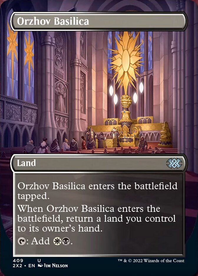 Orzhov Basilica (Borderless Alternate Art) [Double Masters 2022] | Kessel Run Games Inc. 
