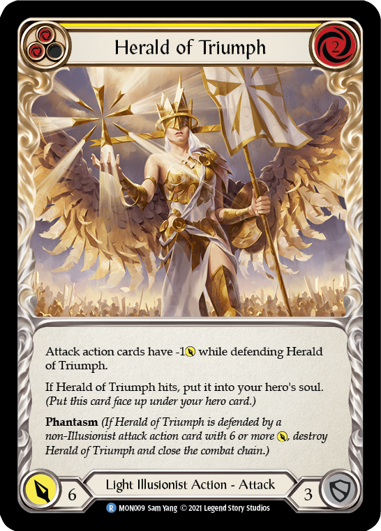 Herald of Triumph (Yellow) [MON009] (Monarch)  1st Edition Normal | Kessel Run Games Inc. 