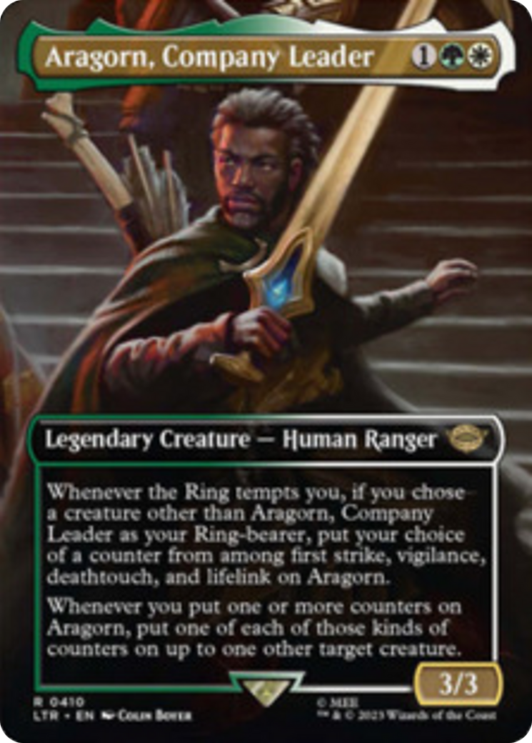 Aragorn, Company Leader (Borderless Alternate Art) [The Lord of the Rings: Tales of Middle-Earth] | Kessel Run Games Inc. 