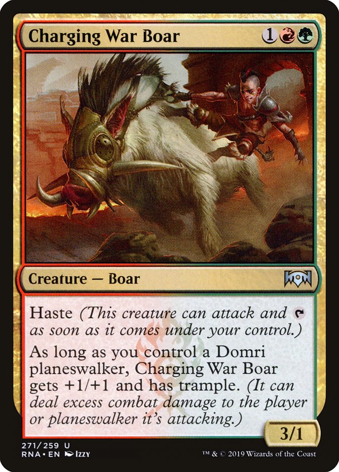 Charging War Boar [Ravnica Allegiance] | Kessel Run Games Inc. 