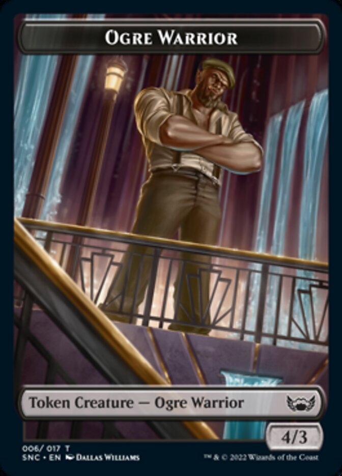 Ogre Warrior // Dog Double-Sided Token [Streets of New Capenna Tokens] | Kessel Run Games Inc. 