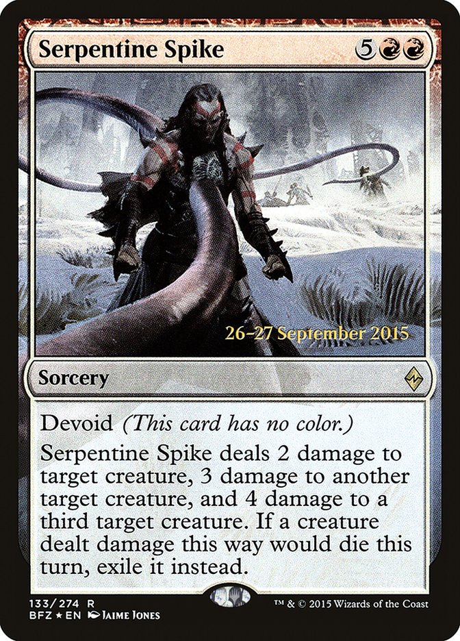 Serpentine Spike [Battle for Zendikar Prerelease Promos] | Kessel Run Games Inc. 