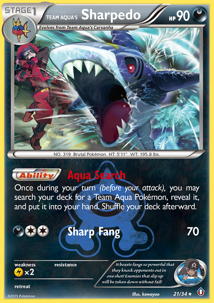 Team Aqua's Sharpedo (21/34) [XY: Double Crisis] | Kessel Run Games Inc. 