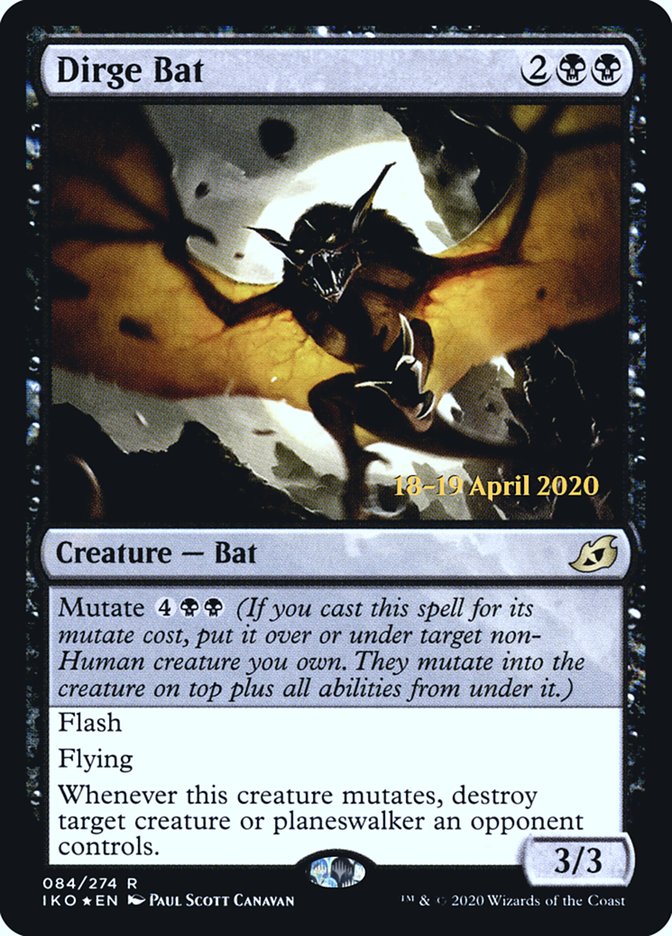 Dirge Bat [Ikoria: Lair of Behemoths Prerelease Promos] | Kessel Run Games Inc. 