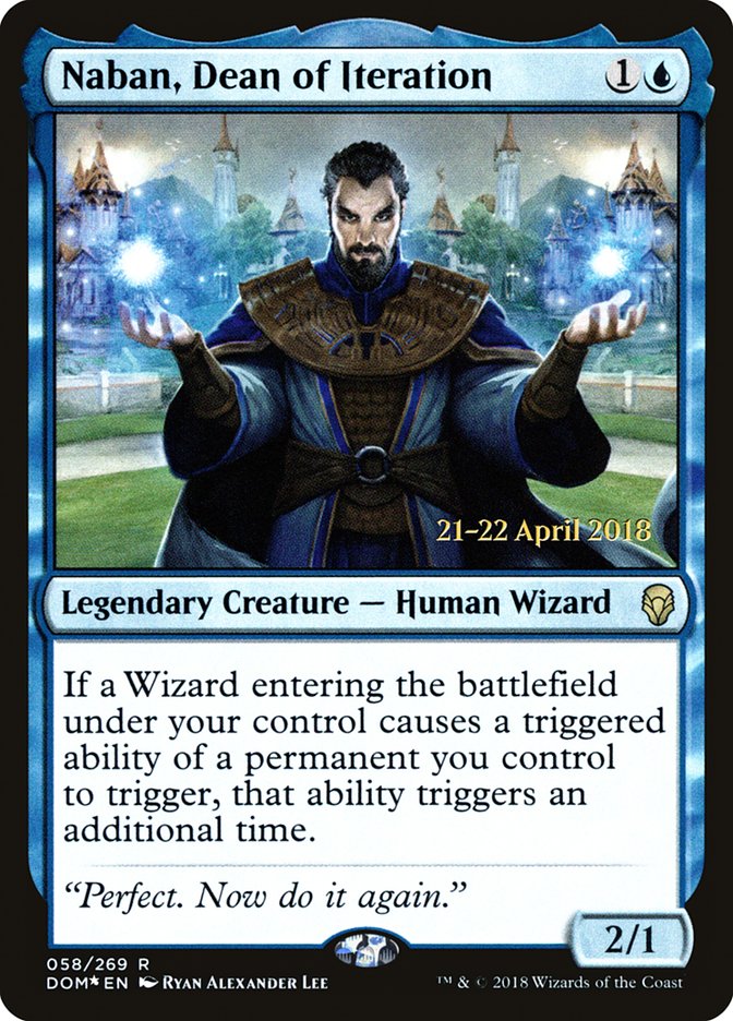 Naban, Dean of Iteration [Dominaria Prerelease Promos] | Kessel Run Games Inc. 