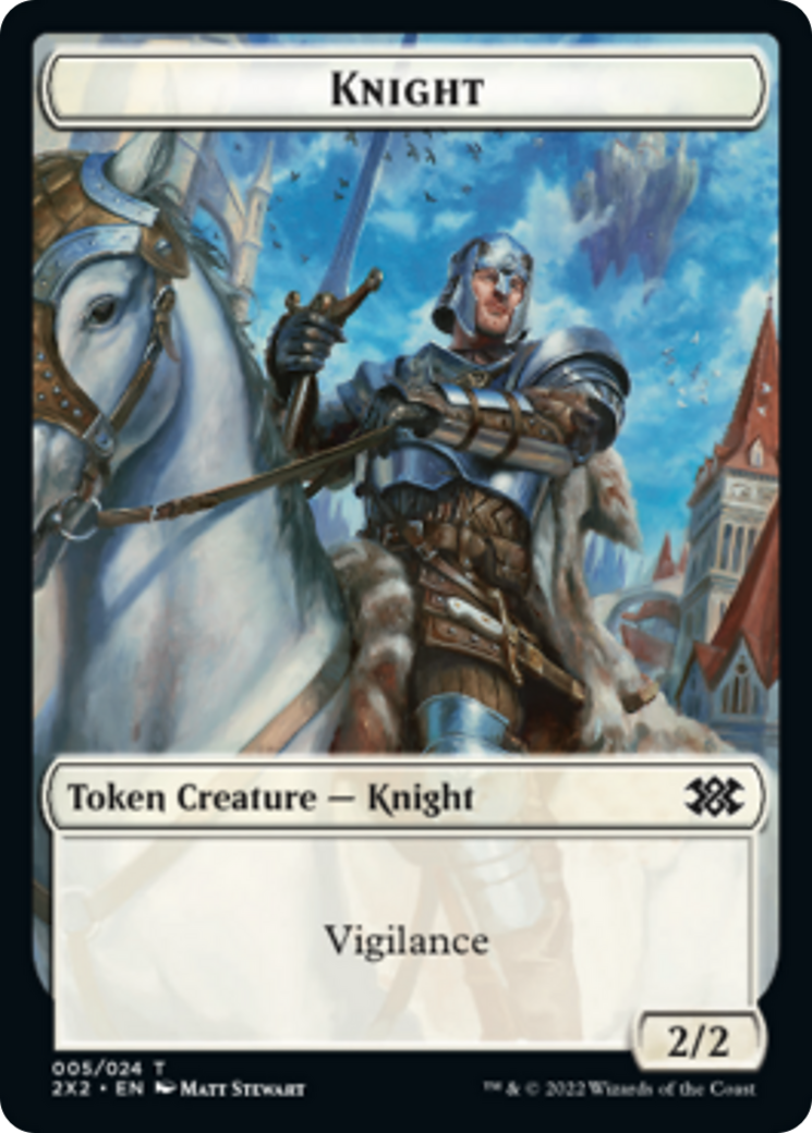 Drake // Knight Double-Sided Token [Double Masters 2022 Tokens] | Kessel Run Games Inc. 