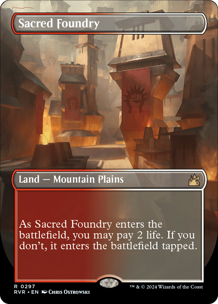 Sacred Foundry (Borderless) [Ravnica Remastered] | Kessel Run Games Inc. 