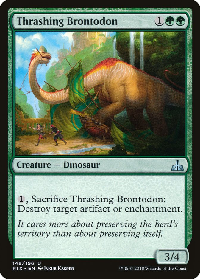 Thrashing Brontodon [Rivals of Ixalan] | Kessel Run Games Inc. 