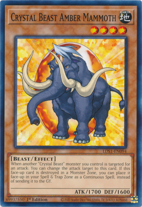 Crystal Beast Amber Mammoth [LDS1-EN094] Common | Kessel Run Games Inc. 