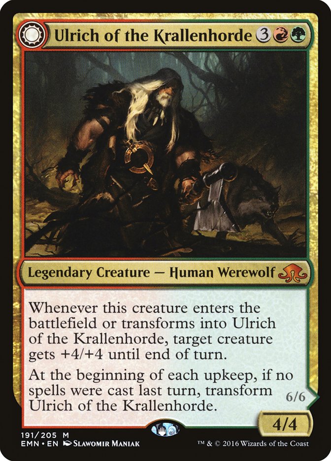 Ulrich of the Krallenhorde // Ulrich, Uncontested Alpha [Eldritch Moon] | Kessel Run Games Inc. 