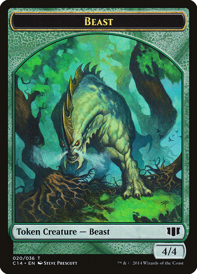 Elf Druid // Beast (020/036) Double-Sided Token [Commander 2014 Tokens] | Kessel Run Games Inc. 