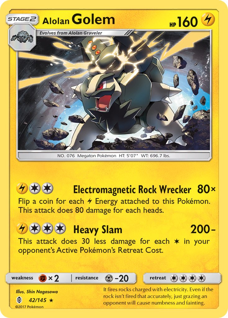 Alolan Golem (42/145) (Cosmos Holo) (Blister Exclusive) [Sun & Moon: Guardians Rising] | Kessel Run Games Inc. 