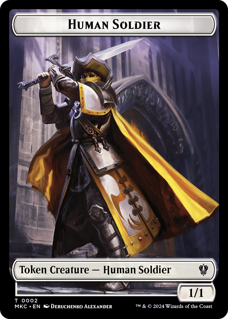 City's Blessing // Human Soldier Double-Sided Token [Murders at Karlov Manor Commander Tokens] | Kessel Run Games Inc. 