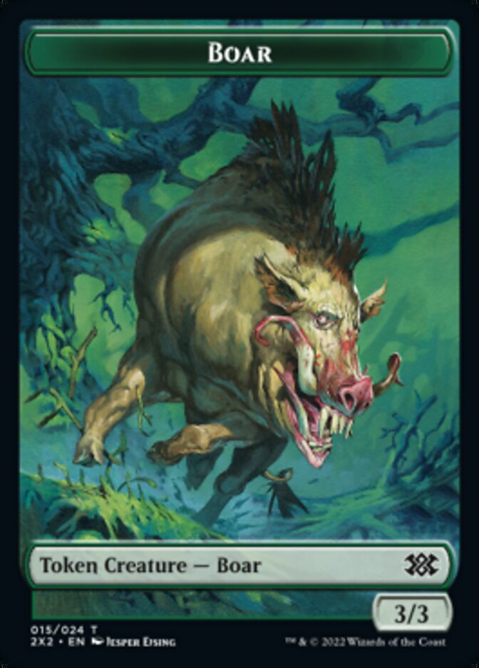 Boar // Spirit (008) Double-Sided Token [Double Masters 2022 Tokens] | Kessel Run Games Inc. 