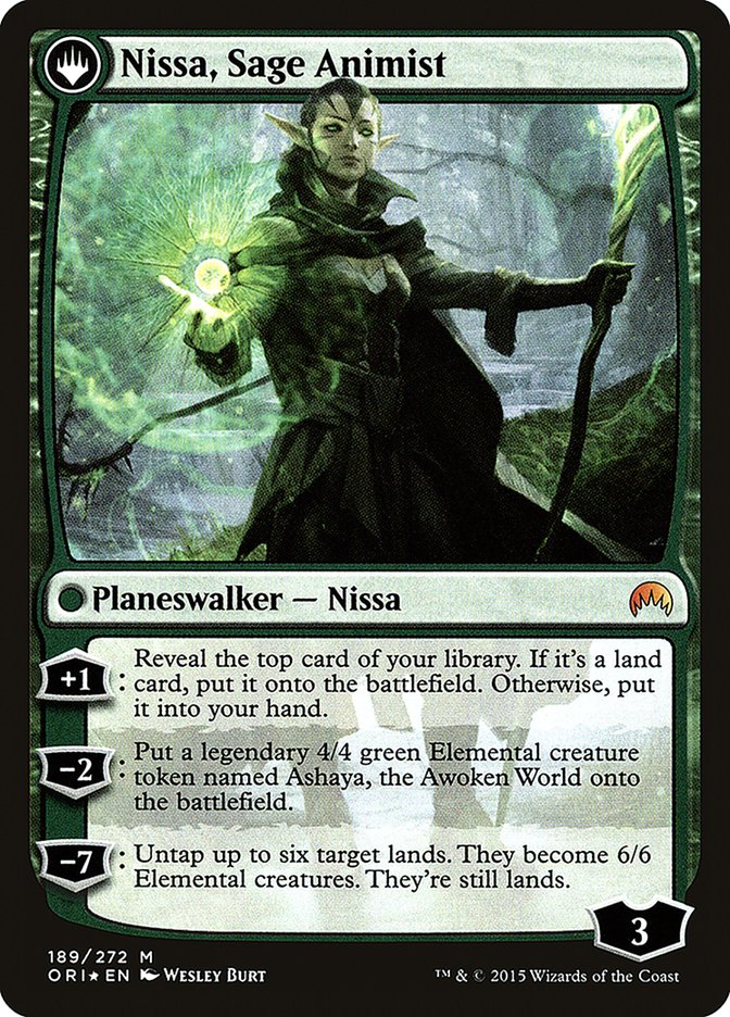 Nissa, Vastwood Seer // Nissa, Sage Animist [Magic Origins Prerelease Promos] | Kessel Run Games Inc. 