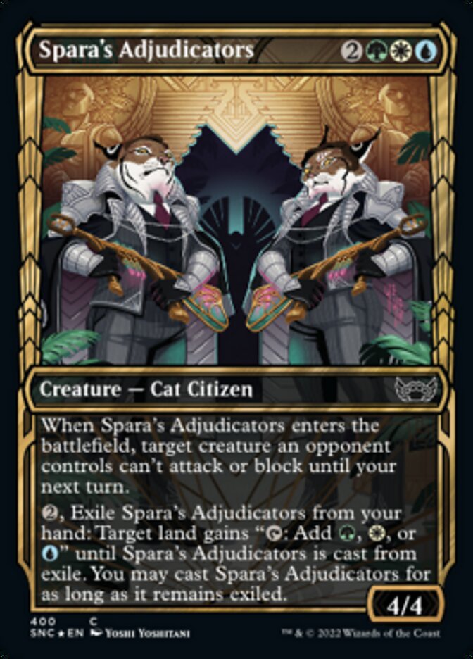 Spara's Adjudicators (Showcase Golden Age Gilded Foil) [Streets of New Capenna] | Kessel Run Games Inc. 