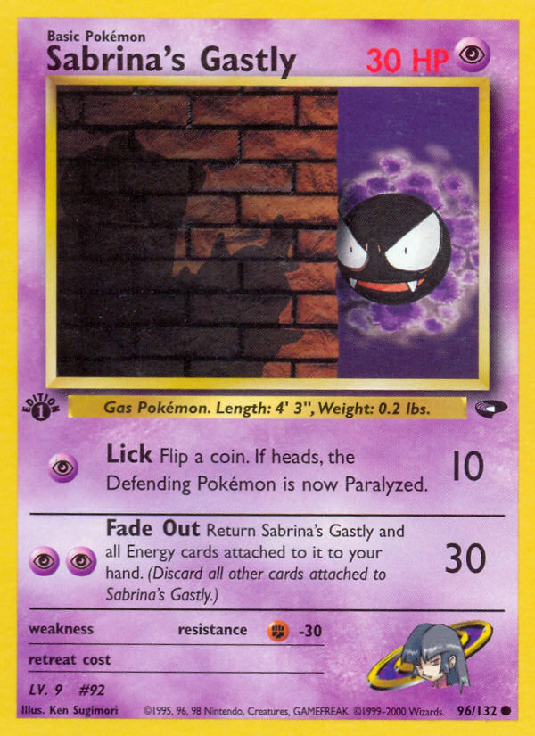 Sabrina's Gastly (96/132) [Gym Challenge 1st Edition] | Kessel Run Games Inc. 